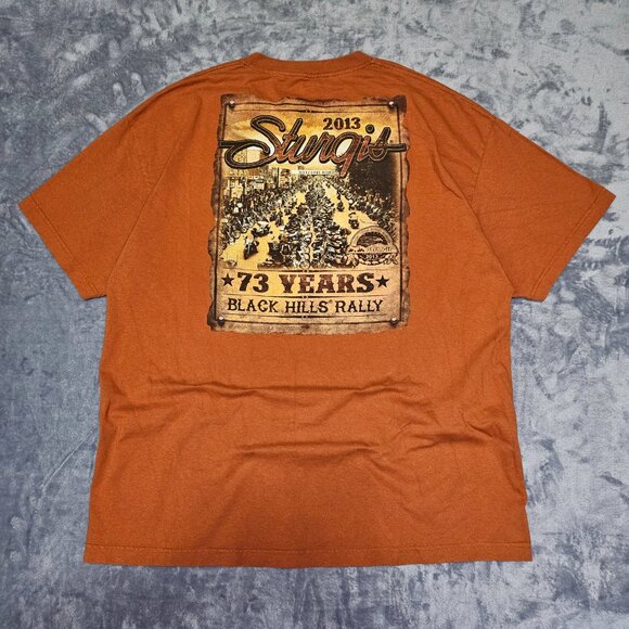 STURGIS Black Hills Rally 73rd Anniversary 2013 T-shirt NO TAG Fits Like XXL - Picture 2 of 7